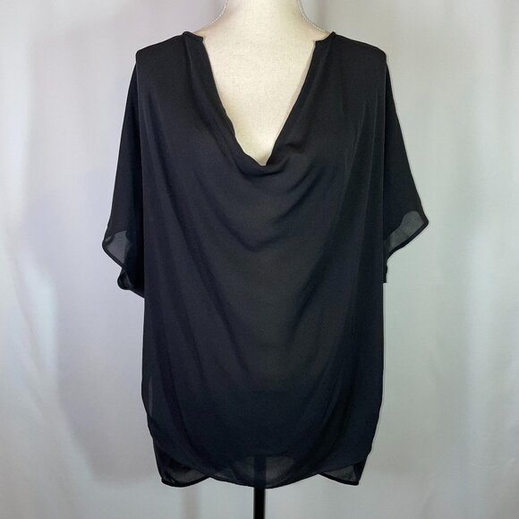 Vince Charcoal Drape Blouse - Picture 1 of 7
